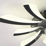 Garwarm Dimmable Ceiling Fan with Light and Remote Control, 27" Small Flush Mounted Ceiling Fan