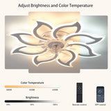 Garwarm Dimmable Ceiling Fan with Light and Remote Control, 27" Small Flush Mounted Ceiling Fan