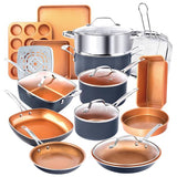 20-Piece Aluminum Ti - Ceramic Nonstick Cookware and Bakeware Set in Graphite