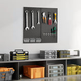 Carbon steel/Polypropylene Socket storage 2 x Metal Pegboard Panels 8 x Yellow Expansion Plugs 8 x M5x 50 Self - tapping Screws