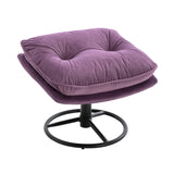 Velvet Swivel Accent Chair with Ottoman, Modern Chaise Lounge Chair with Metal Frame and Footstool, Comfy Armchair Reading Chair