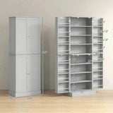 Spaco 17-Tier Kitchen Small Pantry Cabinet with 2 Doors and 6 Adjustable Shelves, Cabinet Pantry, Freestanding 5-Tier Shelving Pantries