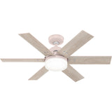 Hunter 44 in. Pacer Blush Pink Ceiling Fan with LED Light Kit & Handheld Remote