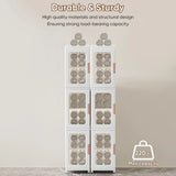 Slim Kitchen Pantry Storage Cabinet with Doors and Shelves, 3 - Tiers Plastic Narrow Storage Organizer Collapsible