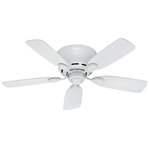 Hunter Low Profile IV 42" Ceiling Fan - White - White Blades