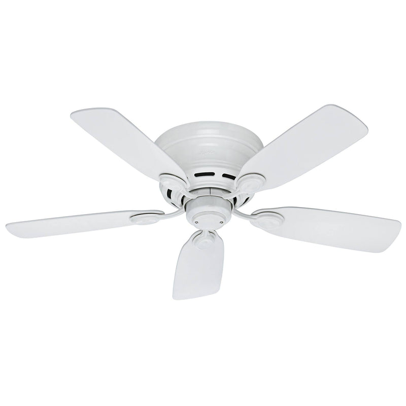 Hunter Low Profile IV 42" Ceiling Fan - White - White Blades