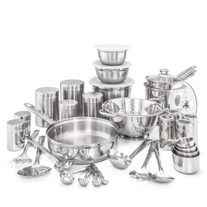 Old Dutch International 36-Piece Kitchen in a Box Cookware Set, Silver