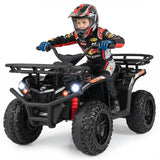 24V Kids ATV Ride On Quad, Electric 4 Wheeler Toy with 5Mph Max Speed, LED Headlights, Music, Front & Rear Storage for Boys Girls