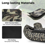 Inflatable Fishing Float Tube, 350 LBS Capacity Belly Boat with Paddle, Flippers, Rod Holder, Fish Ruler, Pump, Storage Bag & Adjustable Straps