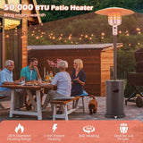 50,000 BTU Propane Outdoor Heater, Round Patio Heater with Stainless Steel Burner, Tip - Over, Flame - Out Protection, Wheels, CSA Certificated