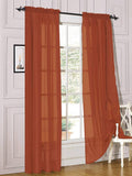 Decotex 2 Piece Sheer Voile Light Filtering Rod Pocket Window Curtain Panel Drape Set Available in A Variety of Sizes and Colors (54" x 84", Brick)