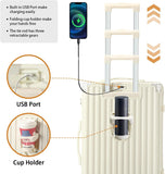 20 in Carry on Luggage with Cup Holder & USB Port, Airline Approved TSA - Locked Luggage, Lightweight PC Material Travel Suitcase