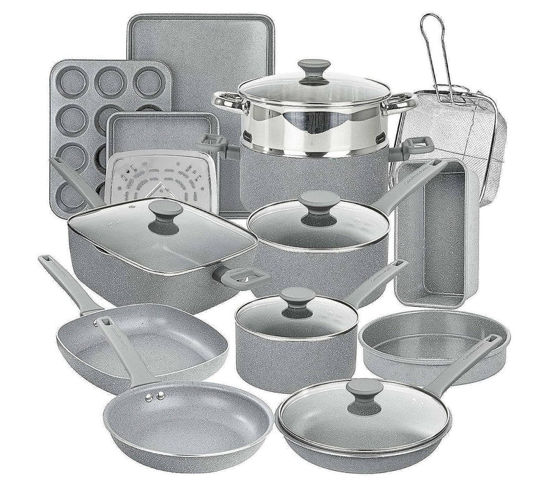 Granitestone Desert Grey 20 PC Nonstick Cookware and Bakeware Set