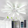Garwarm Dimmable Ceiling Fan with Light and Remote Control, 27" Small Flush Mounted Ceiling Fan