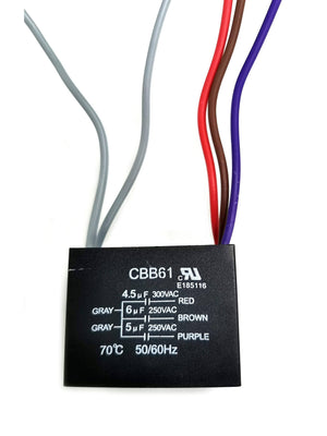 New Ceiling Fan Capacitor CBB61 4.5uF + 6uf + 5uf 5 Wire 250V