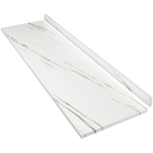 ROOMTEC Laminate Countertop, Butcher Block Countertop with Full Wrap Edge & Backsplash for DIY Table Top, Kitchen Countertop, Washer Dryer Counter