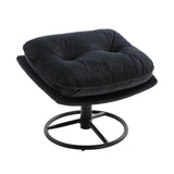 Velvet Swivel Accent Chair with Ottoman, Modern Chaise Lounge Chair with Metal Frame and Footstool, Comfy Armchair Reading Chair