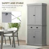 Spaco 17-Tier Kitchen Small Pantry Cabinet with 2 Doors and 6 Adjustable Shelves, Cabinet Pantry, Freestanding 5-Tier Shelving Pantries