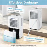 32 Pint Dehumidifier with 3.3FT Drain Hose, 24H Timer & 3 - Color Indicator, 2000 Sq.Ft Portable Dehumidifier for Basement, Bedroom, Bathroom