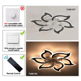 Garwarm Dimmable Ceiling Fan with Light and Remote Control, 27" Small Flush Mounted Ceiling Fan