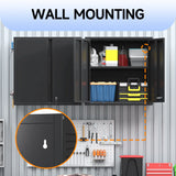 Topass Metal Wall Cabinet with Lockgarage Storage Cabinet, Wall - Mounted Utility Cabinet with Adjustable Shelf & Locking Doors