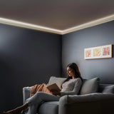 7-Piece Crown Molding with LED Duct Kit, 55.12 ft Waterproof Channel for Ambient Home Accent Lighting and LED Strip Installation