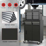 2 - in - 1 Rolling Tool Chest, 5-Drawer Tool Storage Cabinet with Wheels, Adjustable Shelf, Tool Box Organizer for Garage Warehouse Workshop
