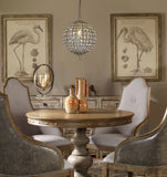 1-Light 12" Retro Antique Gold Crystal Globe Chandelier Small Sphere Pendant Light