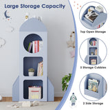 Pirecart Kids Bookshelf 3 - Tier Wooden Kids Bookcase with Toy Storage for Bedroom, Playroom, Nursery, Blue