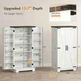 Spaco 17-Tier Kitchen Small Pantry Cabinet with 2 Doors and 6 Adjustable Shelves, Cabinet Pantry, Freestanding 5-Tier Shelving Pantries