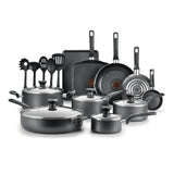 T - Fal Easy Care Nonstick Cookware, 20 Piece Set, Grey