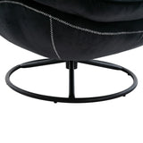 Velvet Swivel Accent Chair with Ottoman, Modern Chaise Lounge Chair with Metal Frame and Footstool, Comfy Armchair Reading Chair