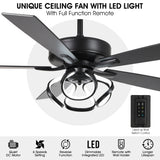 Parrot Uncle 52 - Inch Contemporary Chrome Ceiling Fan with Integrated LED Lights and Remote Control