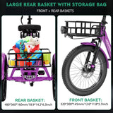 ABORON 3.0 Fat Tire Electric Trike for Senior Foldable E - Bike, 500W Motorized Tricycle Adult 20" Folding 3 Wheel Electric Commute Bike Trike W/48V