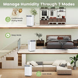 32 Pints 2000 Sq.ft Basement Dehumidifier with Drain Hose, 24H Timer & 3 - Color Indicator, Quiet Portable Dehumidifier for Home, Bedroom, Bathroom