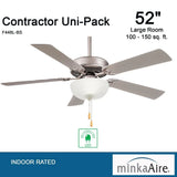 Minka Aire Fans - Contractor II Uni - Pack - 5 Blade Ceiling Fan with Light Kit - 18