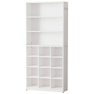 Lauren White Shoe Cabinet with Side Hooks 24 Pair Freestanding Shoe Rack Storage Organizer for Hallway Closet Entryway
