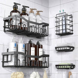 EUDELE Shower Caddy 5 Pack,Adhesive Shower Organizer for Bathroom Storage&Kitchen,No Drilling,Large Capacity,Rustproof Stainless Steel Bathroom