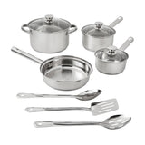 Mainstays 10-Piece Cookware Set, Stainless Steel