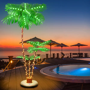 Lighted Palm Tree for Outside Patio Yard Party Pool - 6FT - 3 - Tree - Solar