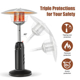 13,000 BTU Portable Tabletop Propane Patio Heater, Stainless Steel LP Gas Heater with Weighted Base & Adjustable Thermostat for Backyard, Restaurant