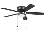 Harbor Breeze Armitage 52 - in Matte Black Indoor Flush Mount Ceiling Fan with Light (5 - Blade)