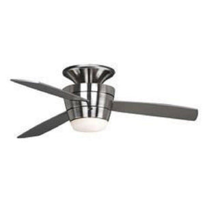 Harbor Breeze Mazon 44 - in Brushed Nickel Flush Mount Indoor Ceiling Fan with Light Kit and Remote (3 - Blade)
