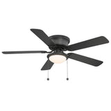 Hugger 52 in. LED Indoor Black Ceiling Fan with Light Kit