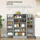 Spaco 17-Tier Kitchen Small Pantry Cabinet with 2 Doors and 6 Adjustable Shelves, Cabinet Pantry, Freestanding 5-Tier Shelving Pantries
