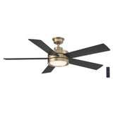 Home Decorators Collection Baxtan 56 in. Integrated LED Indoor Champagne Bronze Gold Ceiling Fan with Light and Remote Control