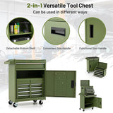 2 - in - 1 Rolling Tool Chest, 5-Drawer Tool Storage Cabinet with Wheels, Adjustable Shelf, Tool Box Organizer for Garage Warehouse Workshop