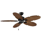 Hampton Bay 32719 Lillycrest II 52 in. Indoor/Outdoor Matte Black Wet Rated Ceiling Fan with 5 Weather Resistant QuickInstall Blades