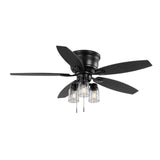 Hampton Bay 52974 Stoneridge 52 in. Indoor/Outdoor LED Matte Black Hugger Ceiling Fan with Light Kit and 5 Reversible Blades Included