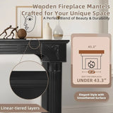 EPICOZY 43.3" Fireplace Mantel, Freestanding Fireplace Surround with Leg for Electric Fireplaces, MDF Mantel Surround with Shelf